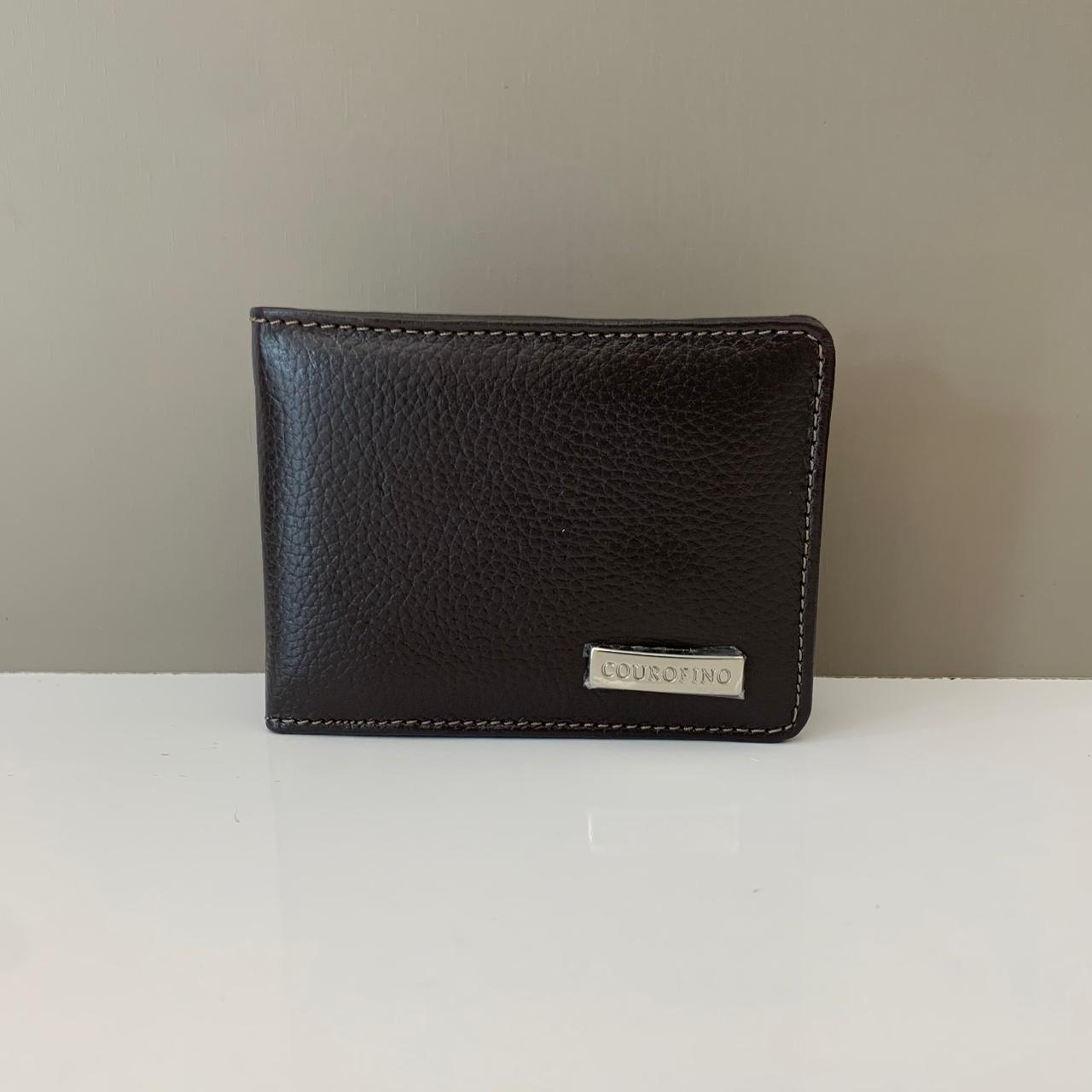 Carteira Couro Fino Masculina Cacau Pequena Tradicional Slim 1023