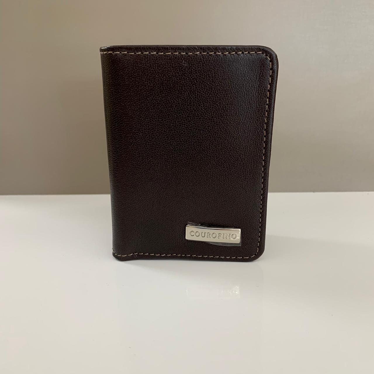 Porta Cartão Couro Fino Masculino Liso Pequeno Cacau Sem Plástico 038