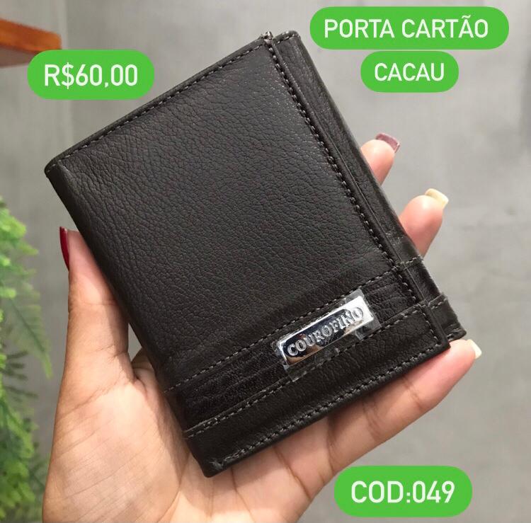 Porta Cartão Masculino Couro Fino Pequeno Marrom 049