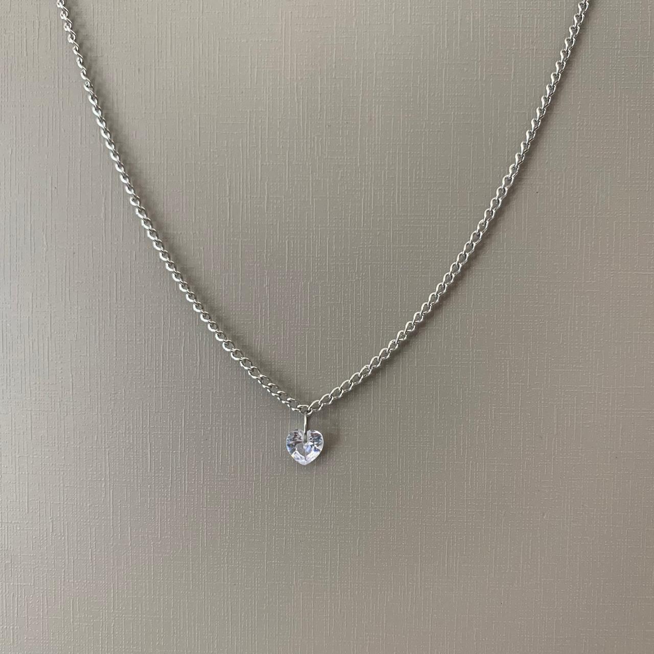 Colar Feminino Aço 316L Prateado GLAM Groumet Ponto de Luz Coração 6x6mm 45cm 2936645