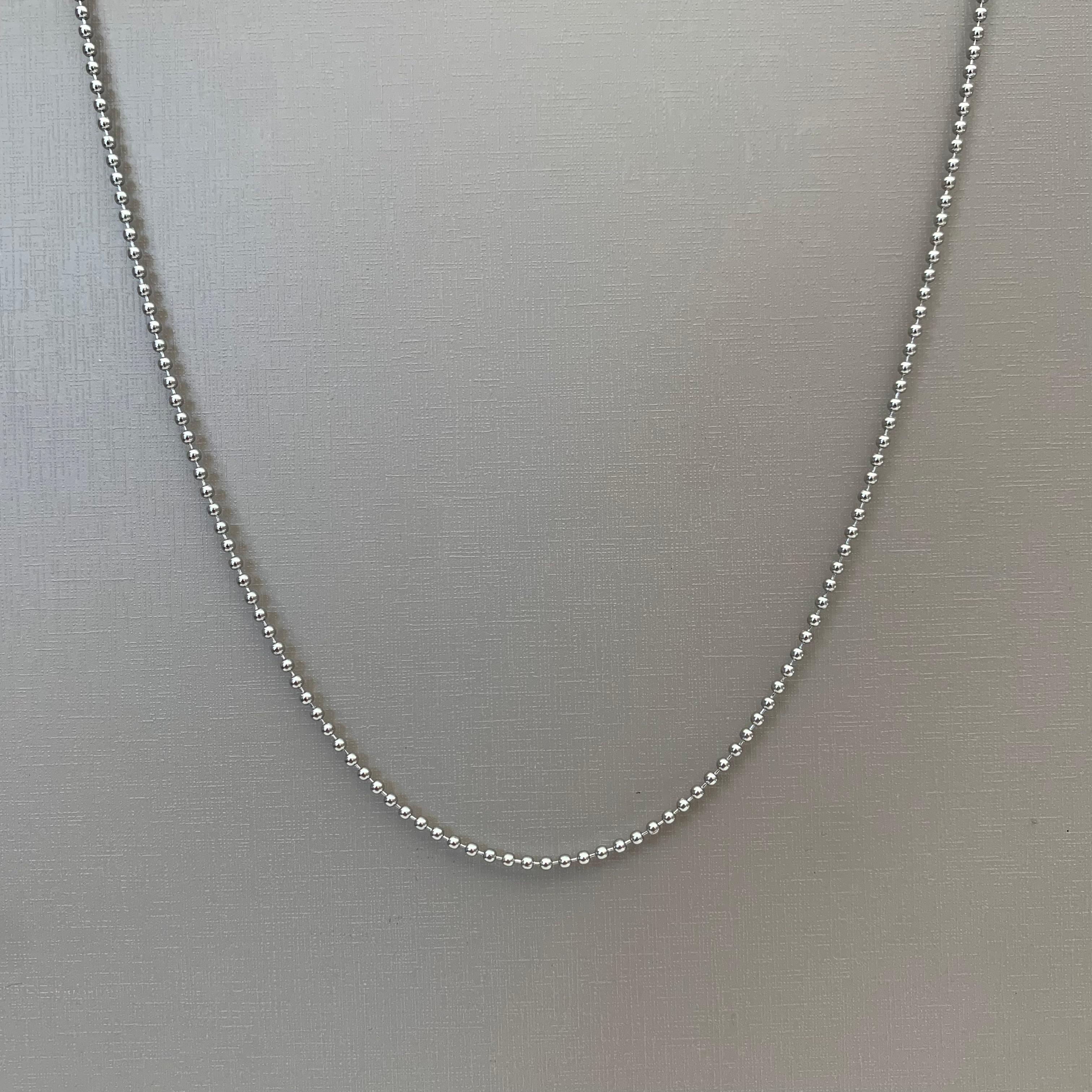 Corrente Masculina Prateada Aço 316L Bola Bola 70cm 1.90mm 2833770