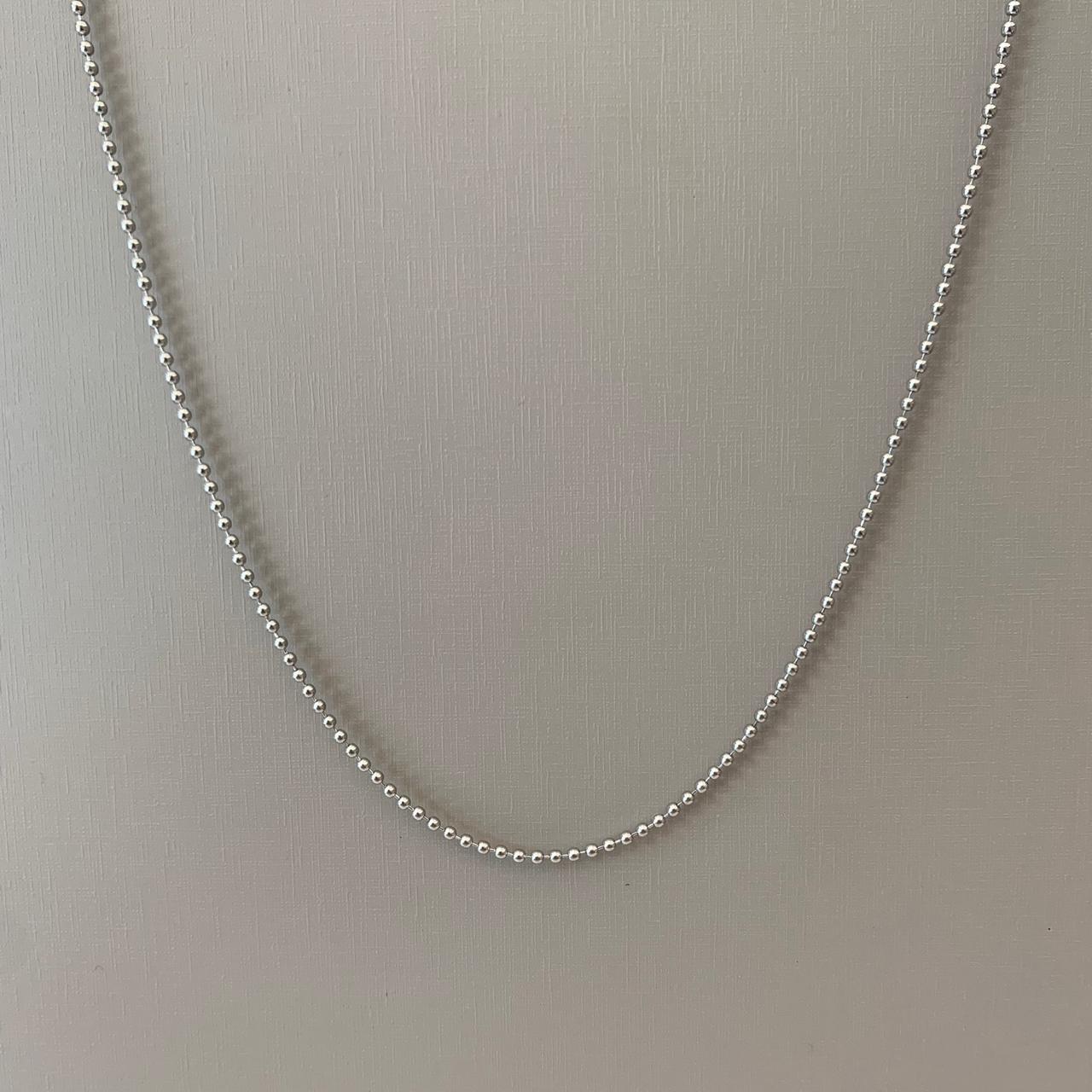 Corrente Masculina Prateada Aço 316L Bola Bola 60cm 1.90mm 2833760