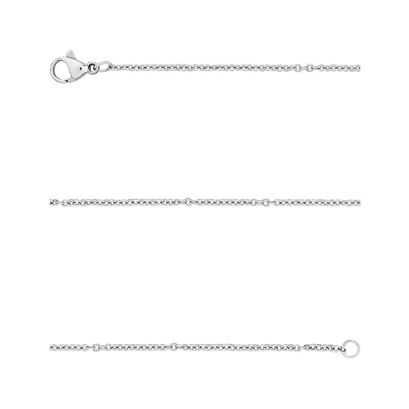 Corrente Masculina Aço 316L Prateada Aço 316L Cartier Elos Ovais 60cm 1.50mm 2830060