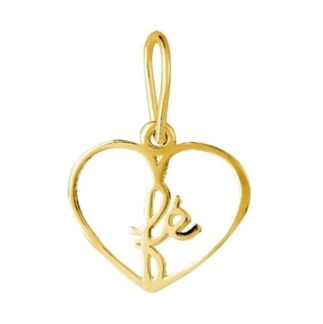 Pingente em Prata 925 Revestido coração vazado c/Fé centro 11x11 3910149