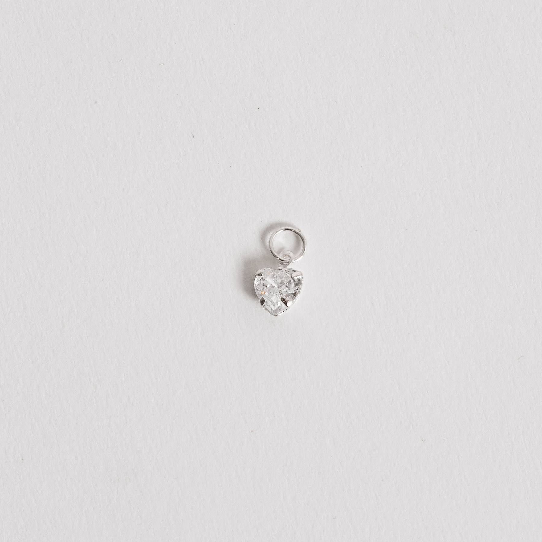 Pingente Prata 925 Zircônia Coração 6mm PG1132