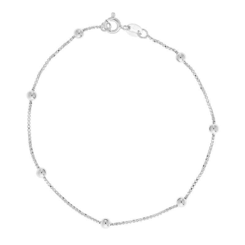 Pulseira Feminina em Prata 925 Bolinhas 3.0mm 18cm 3151118