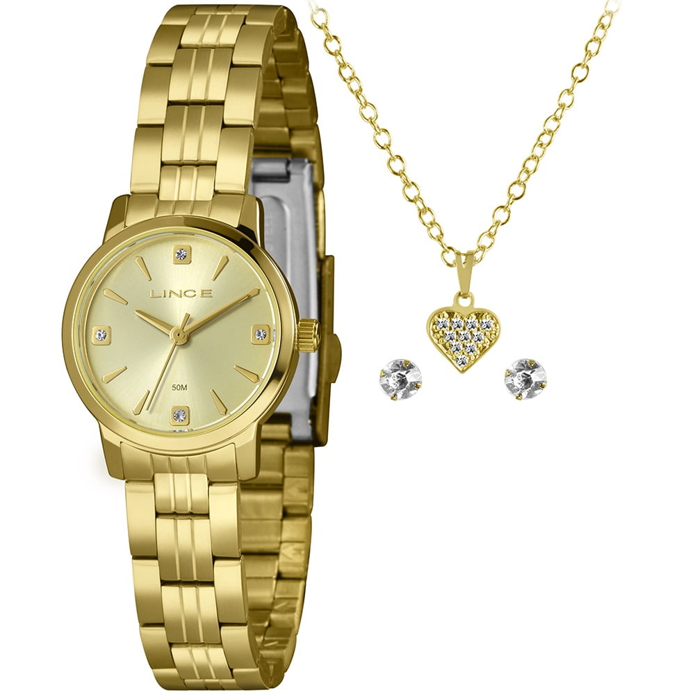 Kit Lince Feminino Dourado Com Pedrinhas LRGH172L25