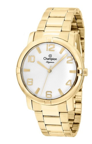 Kit Relógio Champion Feminino Elegance Dourado á Prova D'água CN25181W