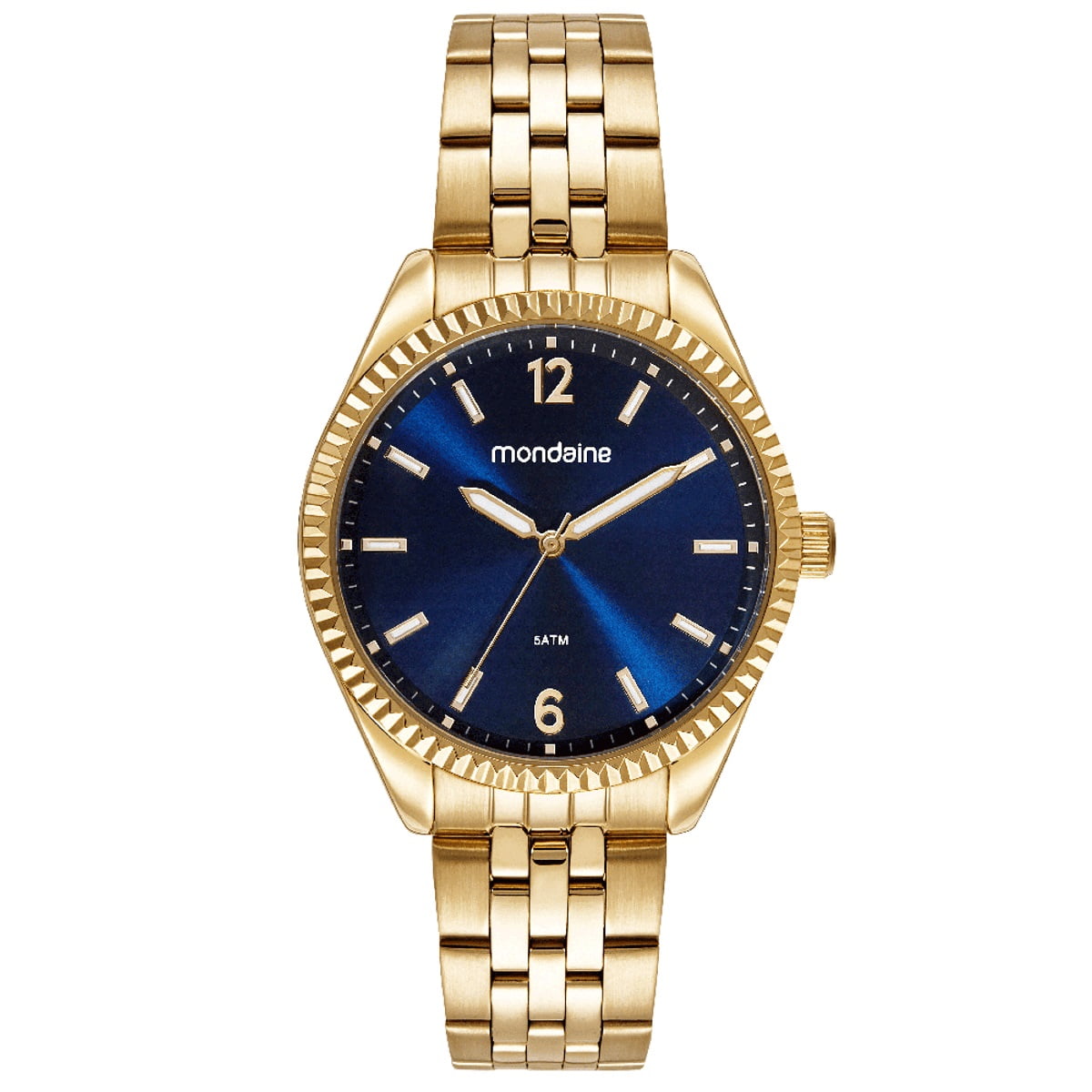 Relógio Mondaine Dorado azul Minimalista á Prova D'água 32500LPMKDE1
