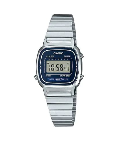 Relógio Casio Feminino Prateado Digital Vintage Mine Retro LA670WA-1DF