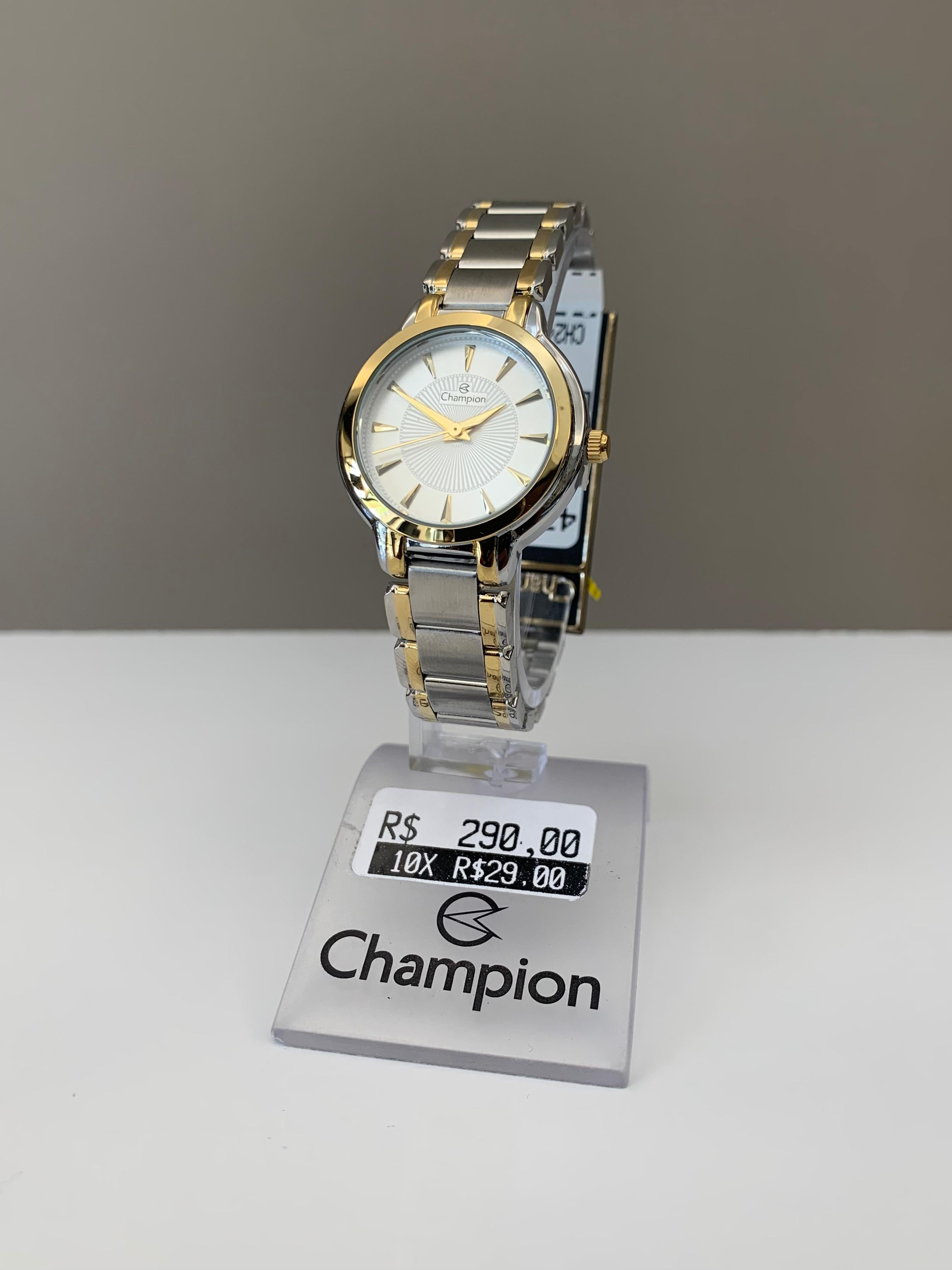 Relógio Champion Feminino Bicolor Mostrador Prata Á Prova d'água CH24937M