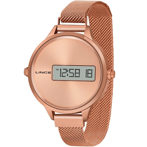 Relógio Feminino Lince Digital Rose com Pulseira milanese SDR4635L  