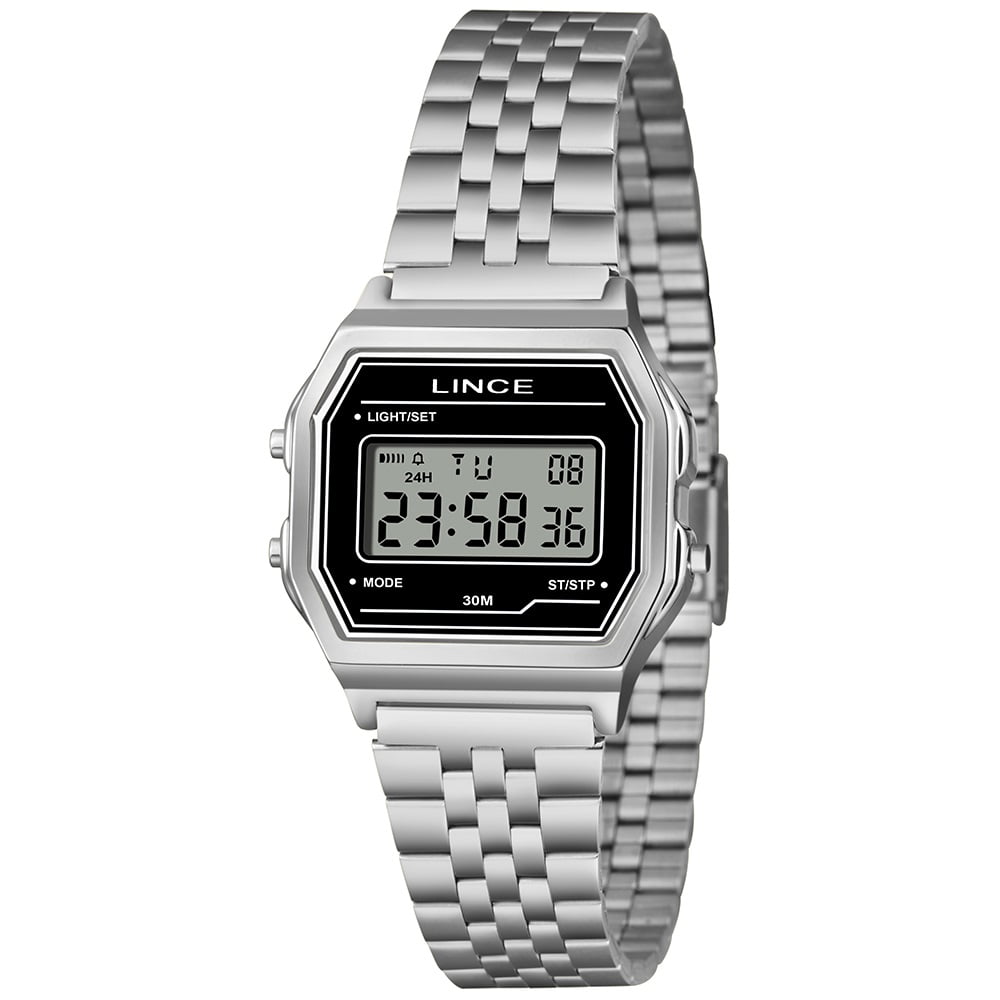 Relógio Lince Digital Prateado SDMJ180L34