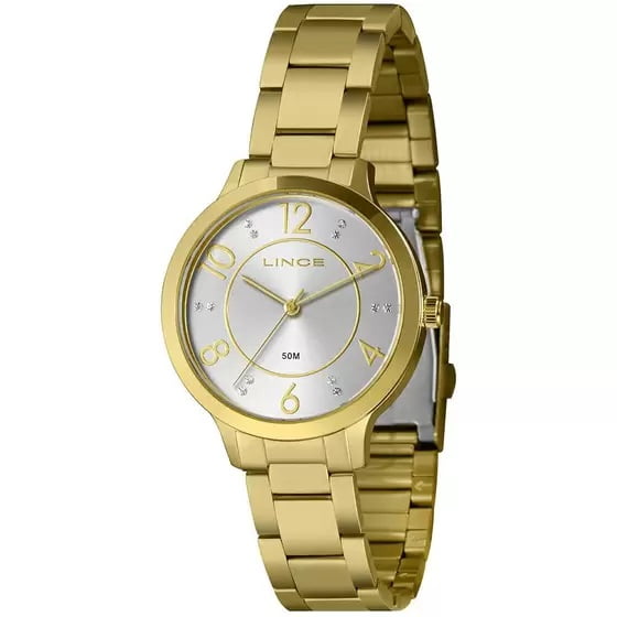 Relógio Lince Dourado Feminino com visor dourado LRG4738L83