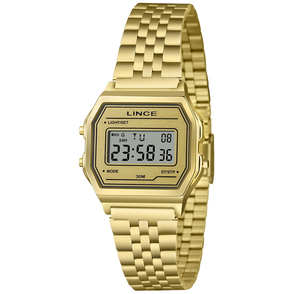 Relógio Lince Feminino Digital Dourado SDGJ180L34