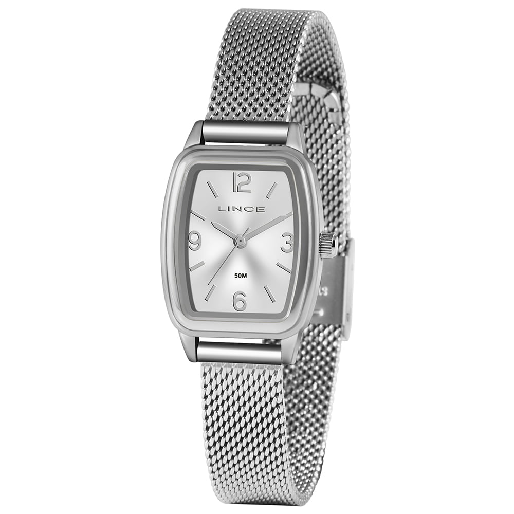 Relógio Lince Feminino Prata Mine Analógico com Pulseira milanese LQM4675L