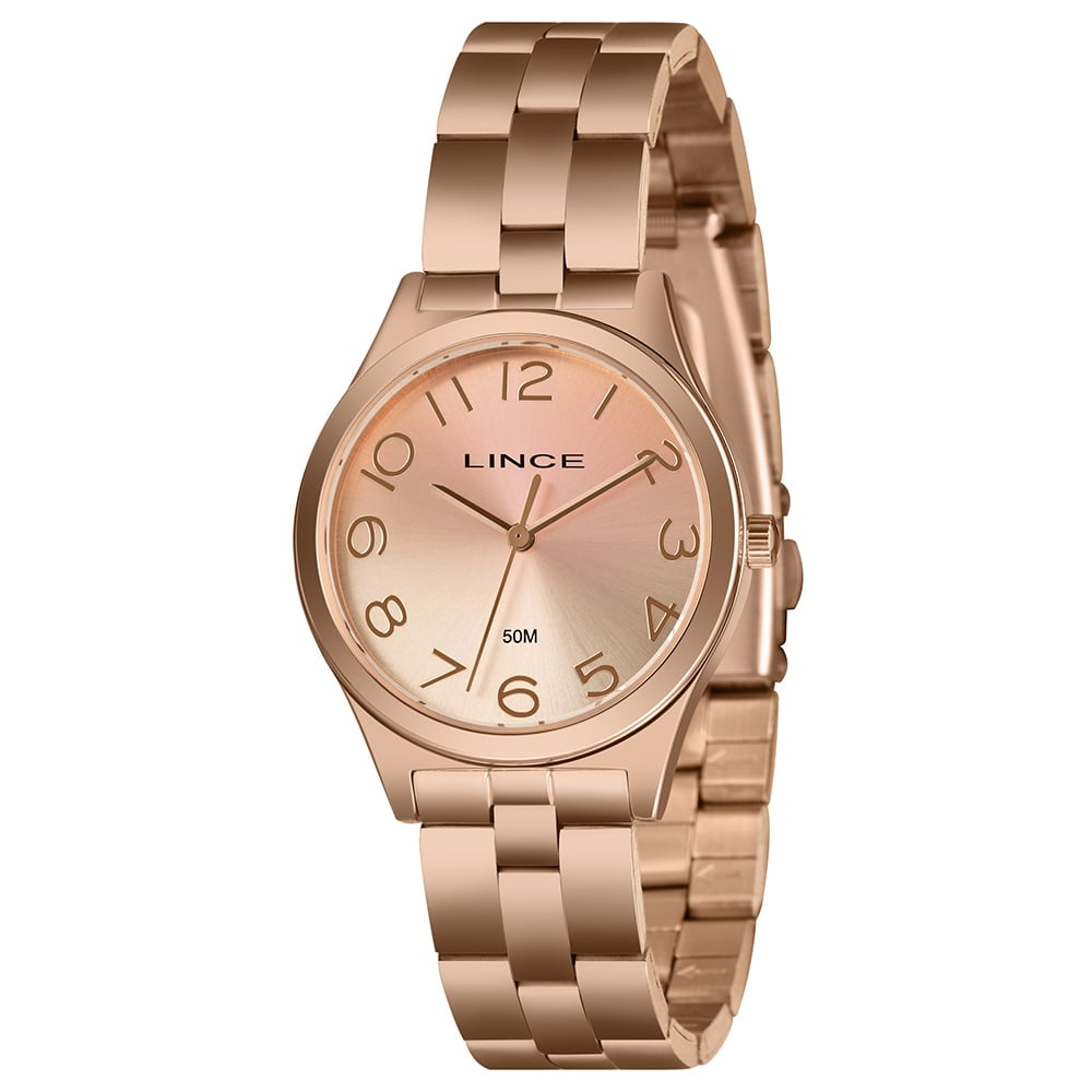Relógio Lince Feminino Rosé com Numeração Completa á Prova d'água LRRH264L34