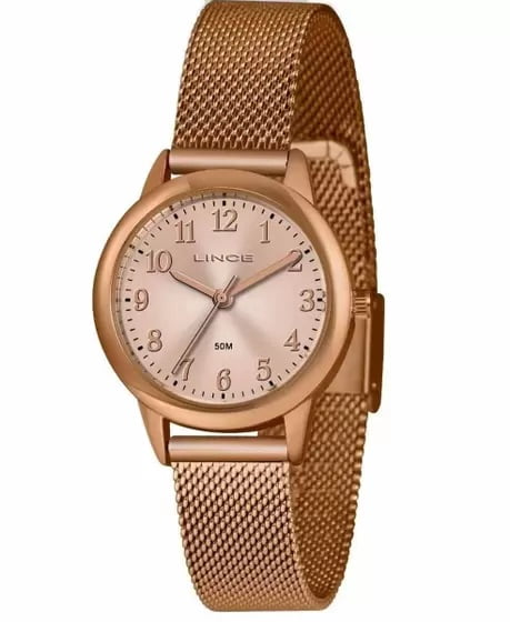 Relógio Lince Feminino Rosê Pulseira Milanese LRR4653L