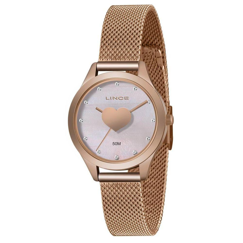 Relógio Lince Feminino Rosê Pulseira Milanese LRR4719L