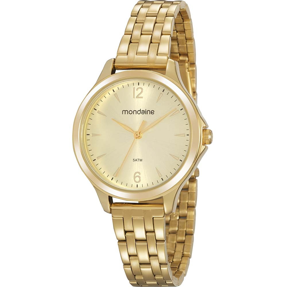 Relógio Mondaine dourado feminino - 32174LPMVDE1