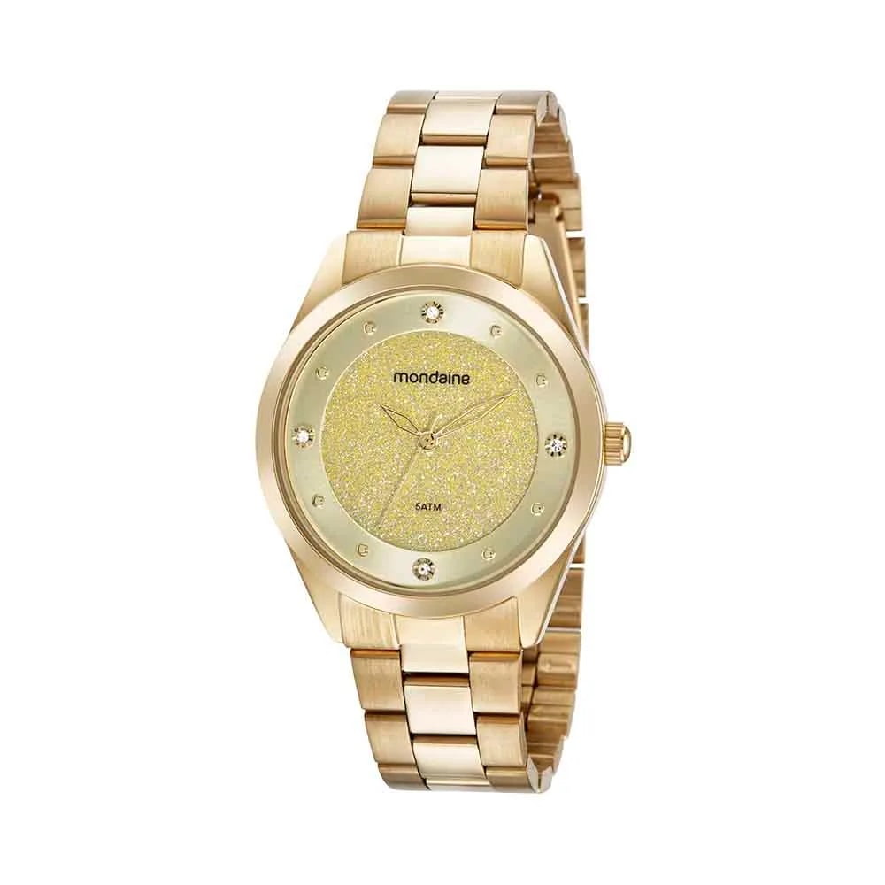 Relógio Mondaine Feminino Dourado a prova D'água 32452LPMVDE1
