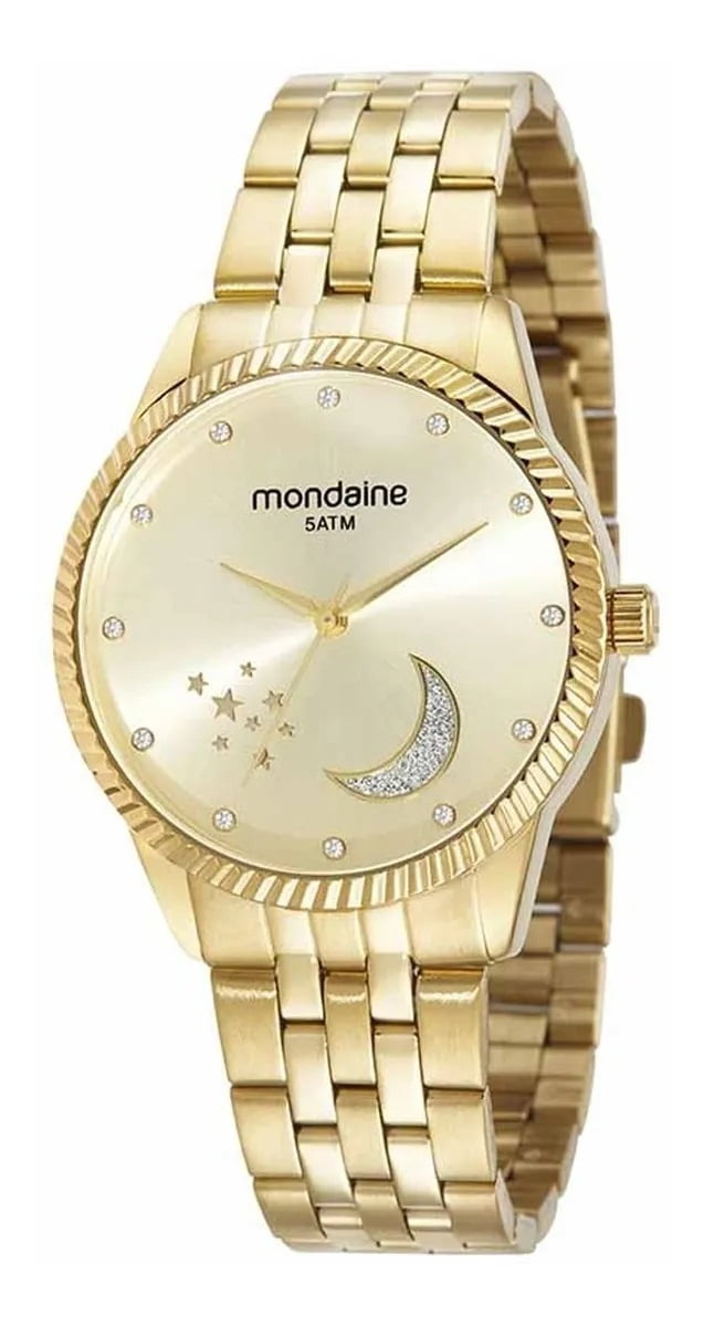 Relógio Mondaine Dourado Feminino Lua 32343LPMVDE1