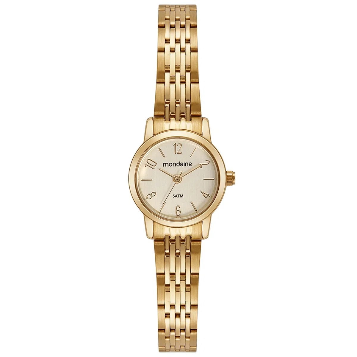 Relógio Mondaine Feminino pequeno Dourado á Prova D'água 32492LPMVDE1