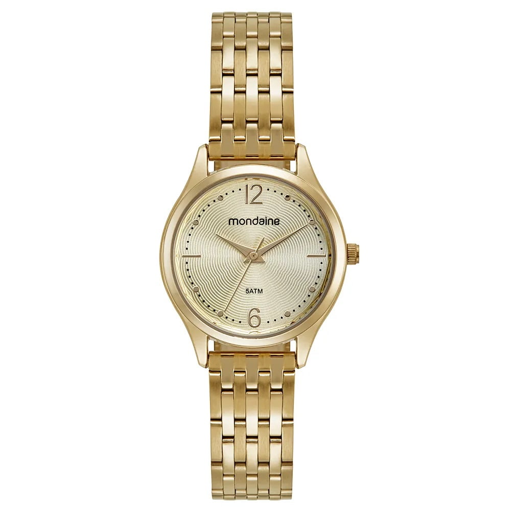 Relógio Mondaine Feminino Dourado Clássico Pequeno Á Prova d'água 32529LPMVDE1