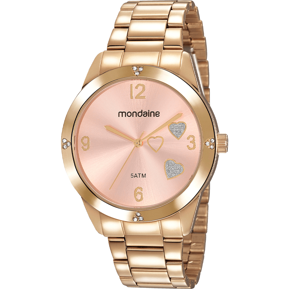 Relógio Mondaine Feminino Dourado Coração 99400LPMKDE2