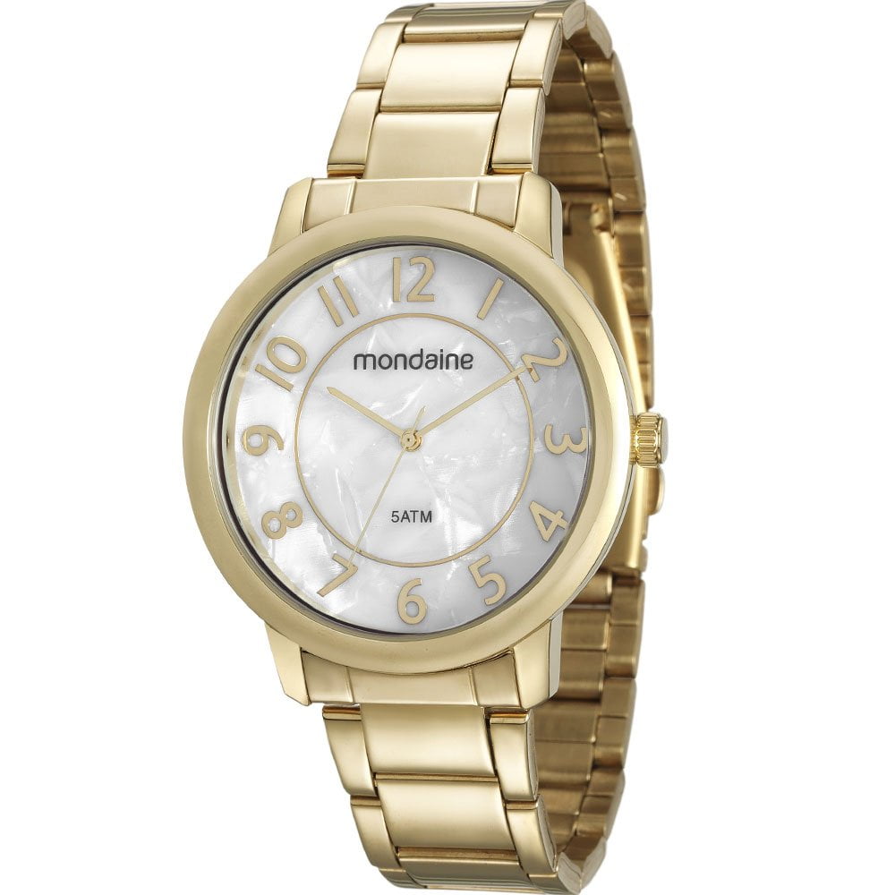 Relógio Mondaine Feminino Dourado Madrepérola 53534LPMVDE1