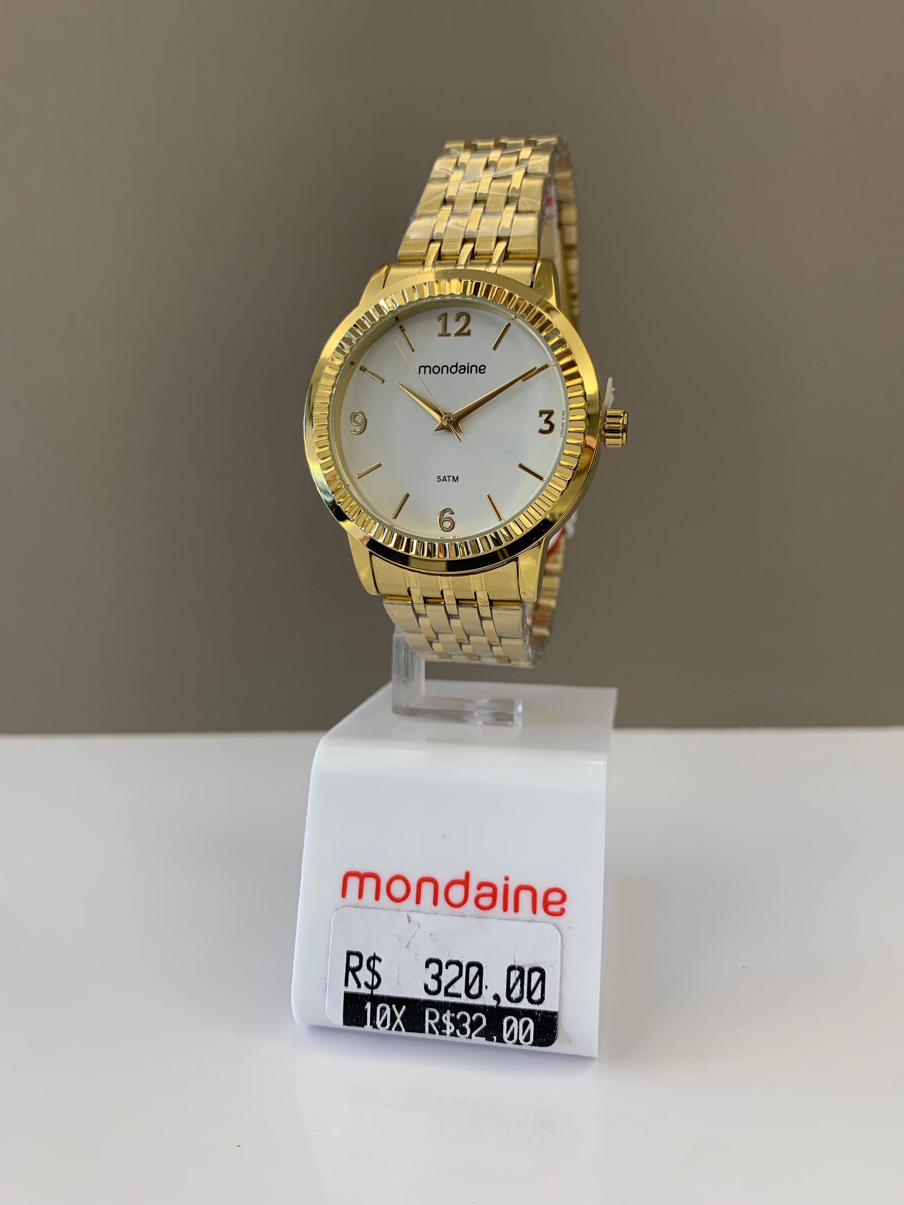 Relógio Mondaine Feminino Dourado Visor Branco Á Prova d'água 32919LPMVDE1