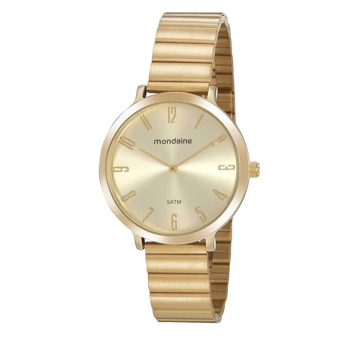  Relógio Mondaine Feminino Dourado Visor Champagne Á Prova d'água 76769LPMVDE2