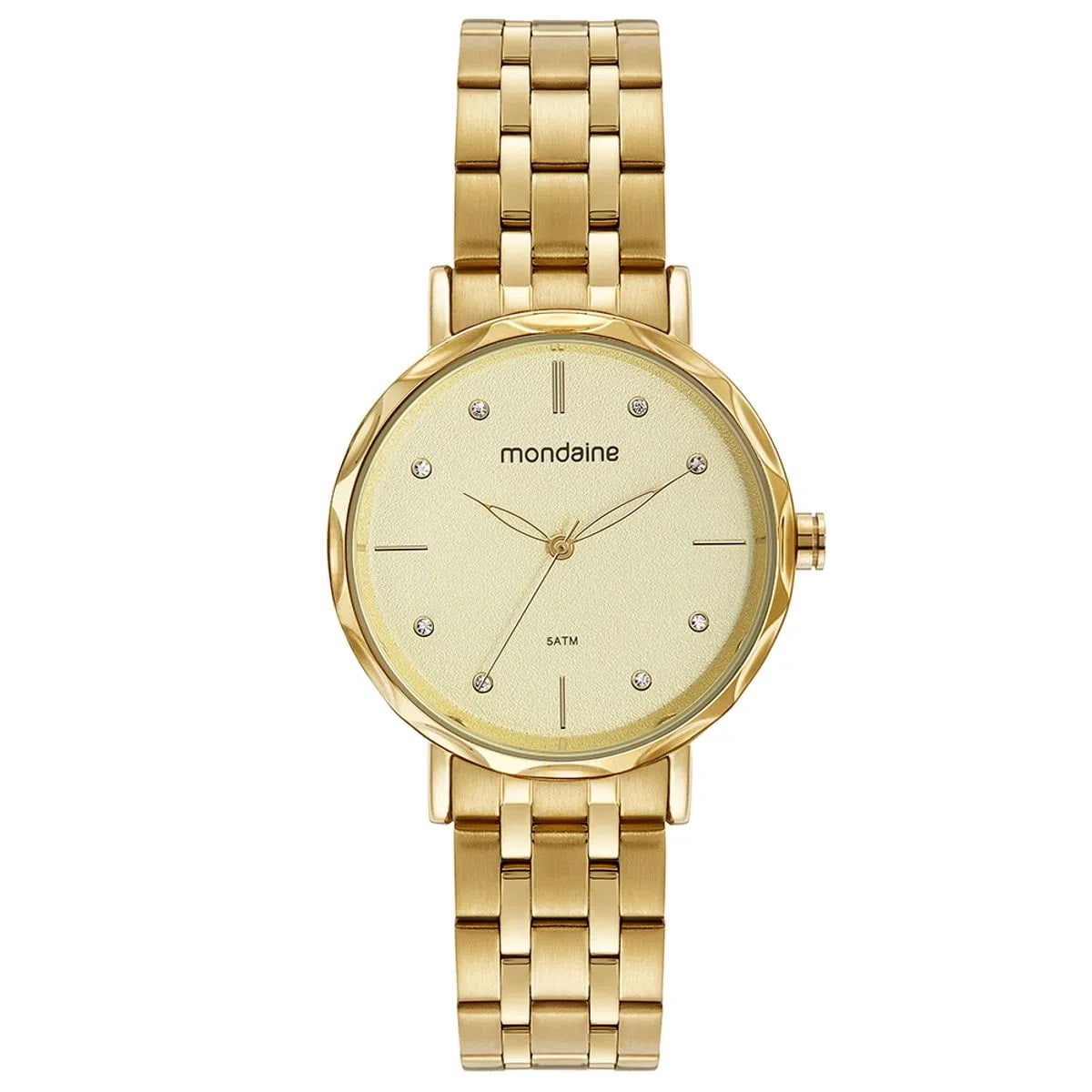 Relógio Mondaine Feminino Mostrador Texturizado Dourado á Prova D'água 32482LPMVDE1