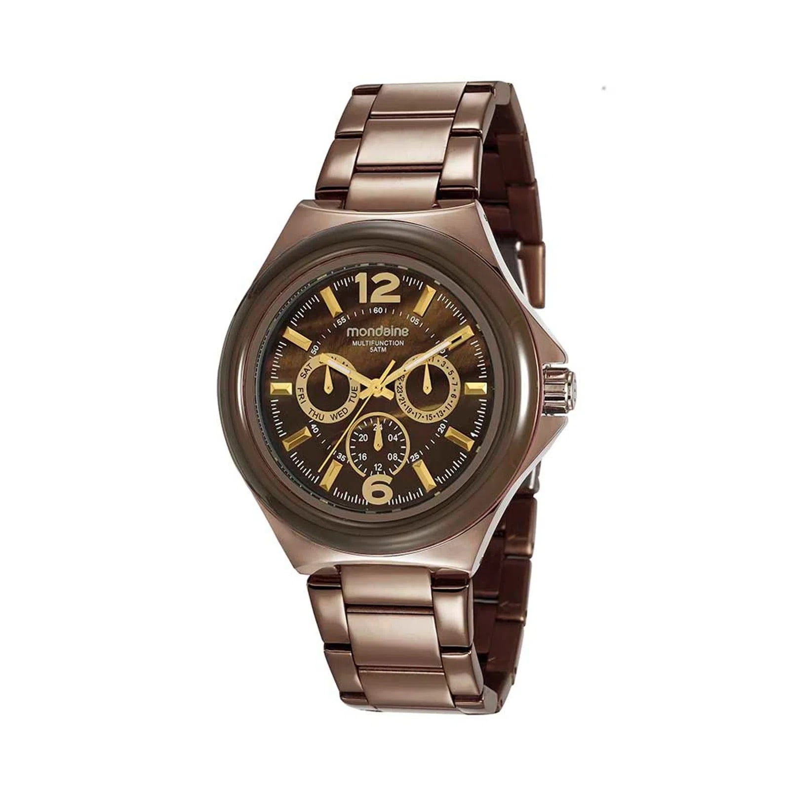 Relógio Mondaine Feminino Marrom Multifunção Calendário A prova d´água 99366LPMVMS4