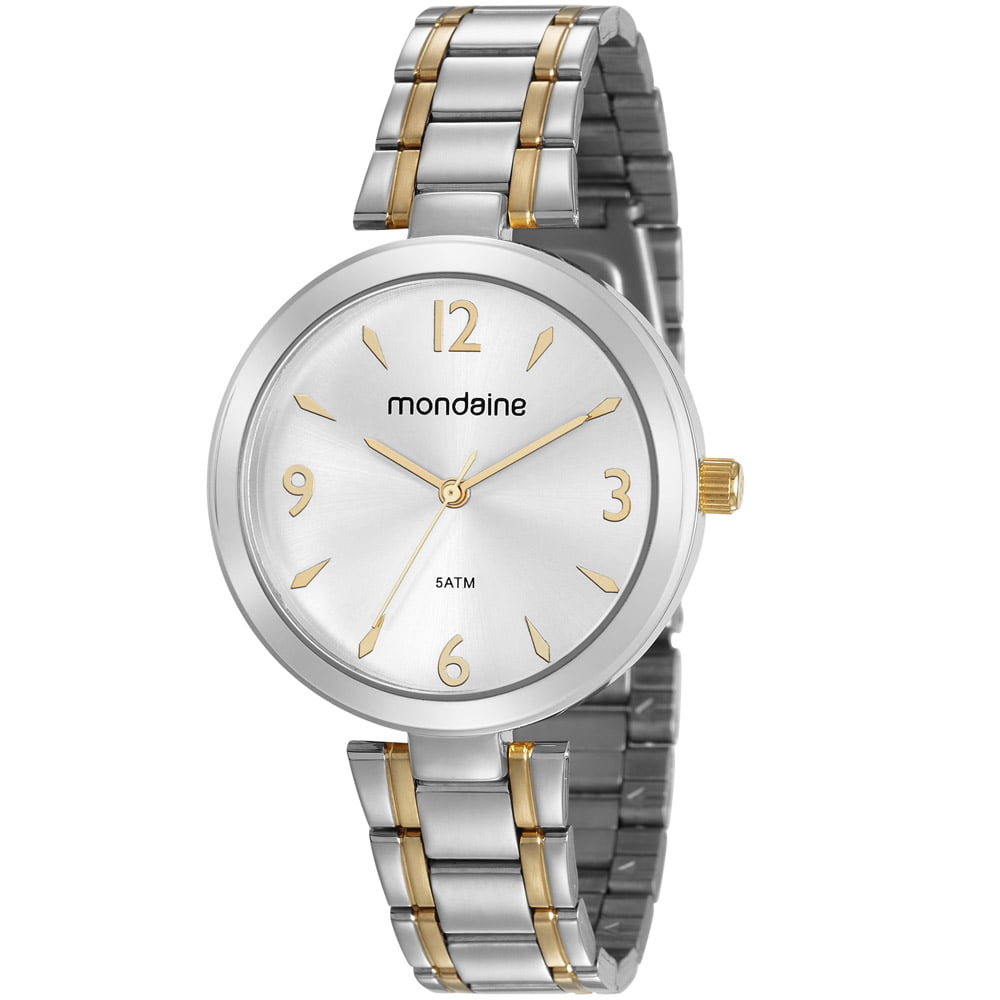 Relógio Mondaine Feminino Prata Bicolor 53609LPMVBE2