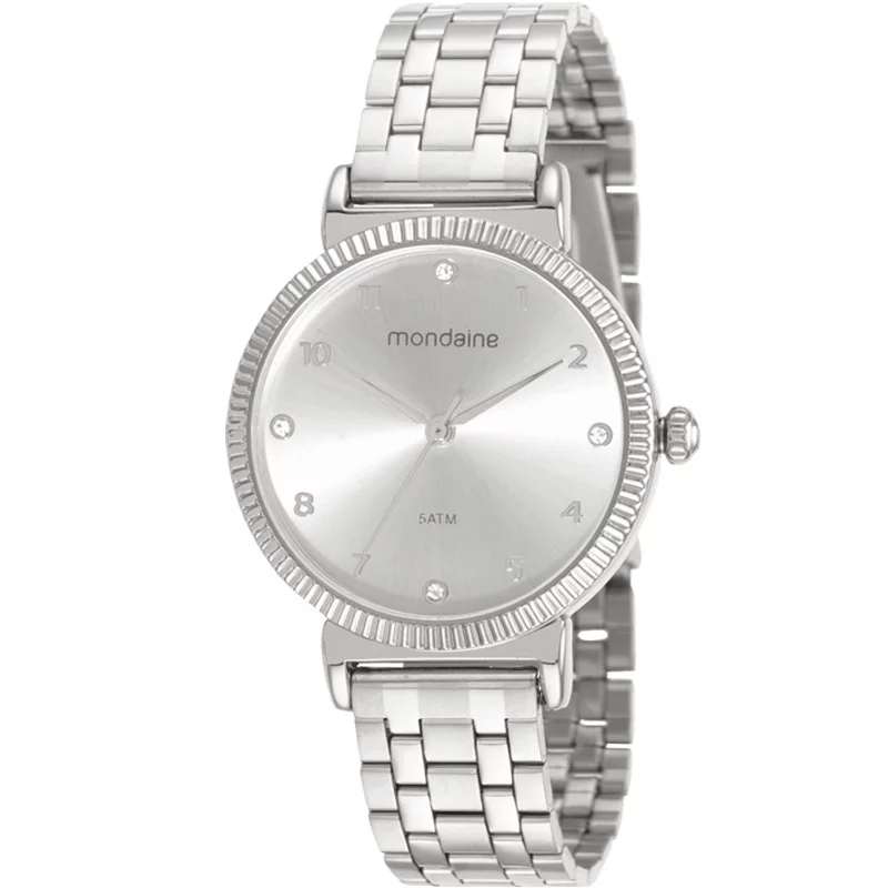 Relógio Mondaine Feminino Prata com Pedras 32360L0MVNE2