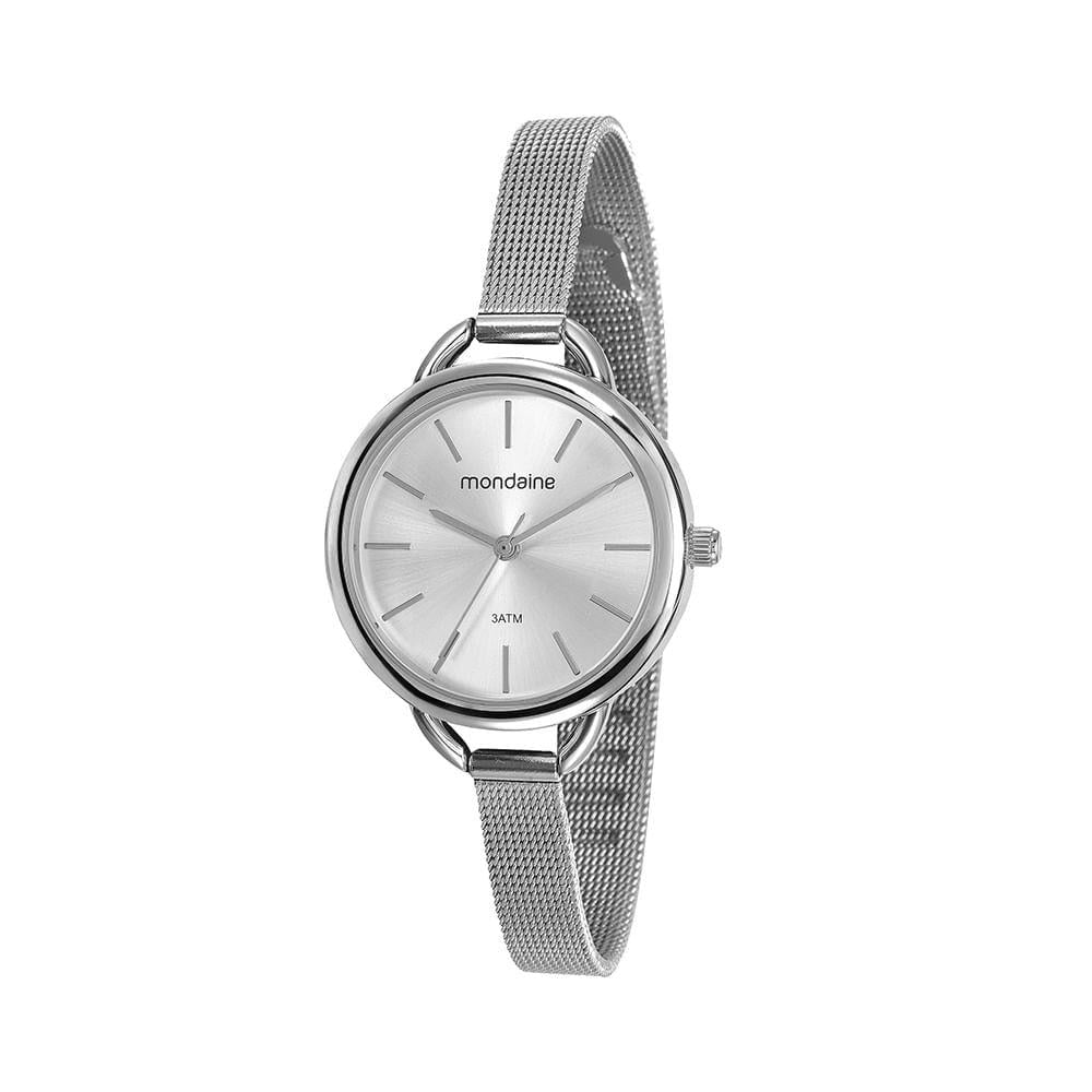 Relógio Mondaine Feminino Prata com Pulseira Milanesa a Prova D'água 53612L0MVNE2