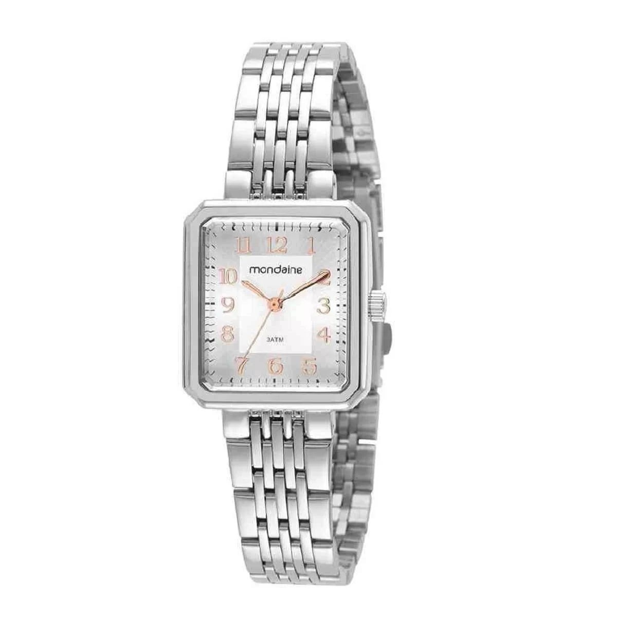 Relógio Mondaine Feminino Prata Quadrado 32358L0MVNE2