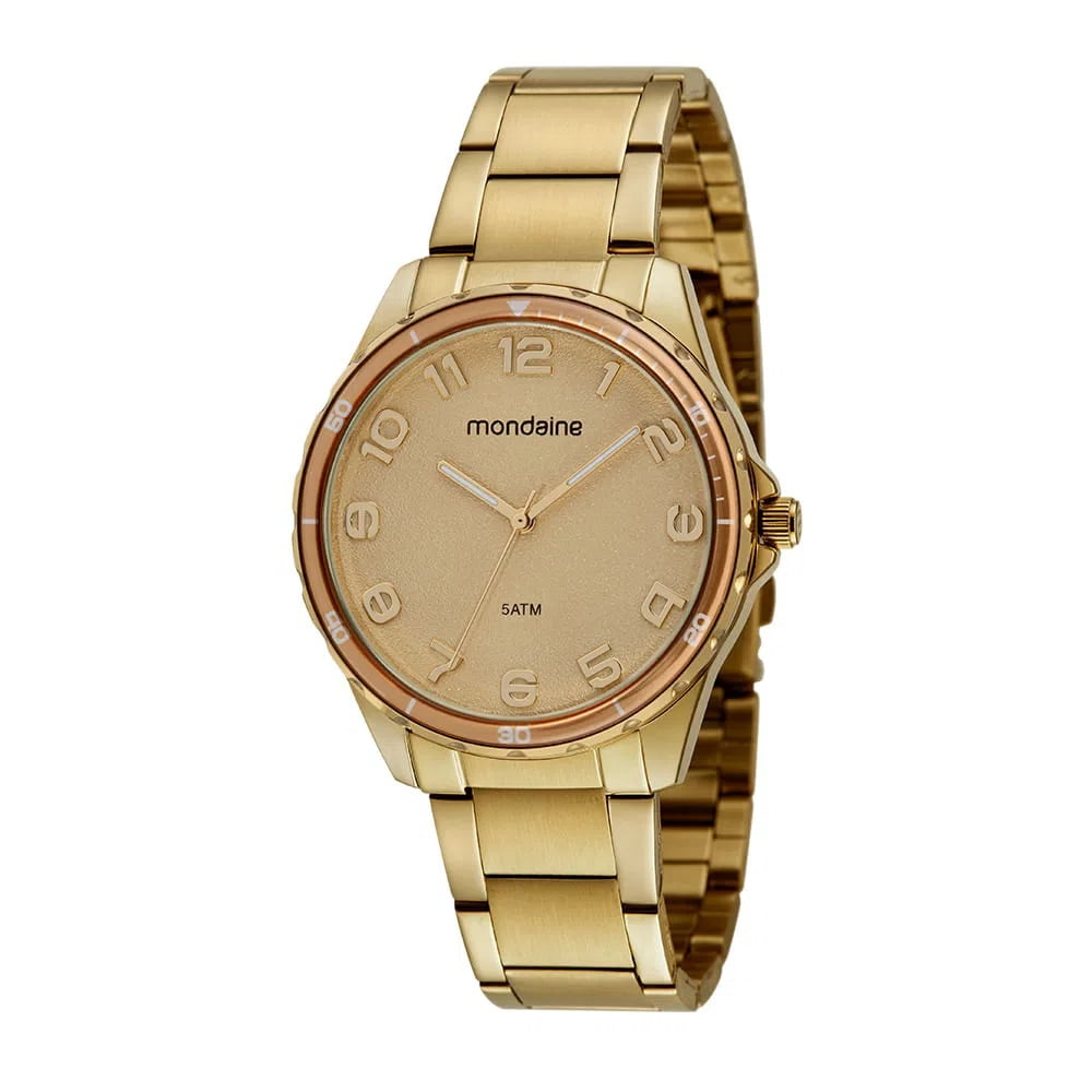 Relógio Mondaine Feminino Dourado A prova D'água 32350LPMVDE1