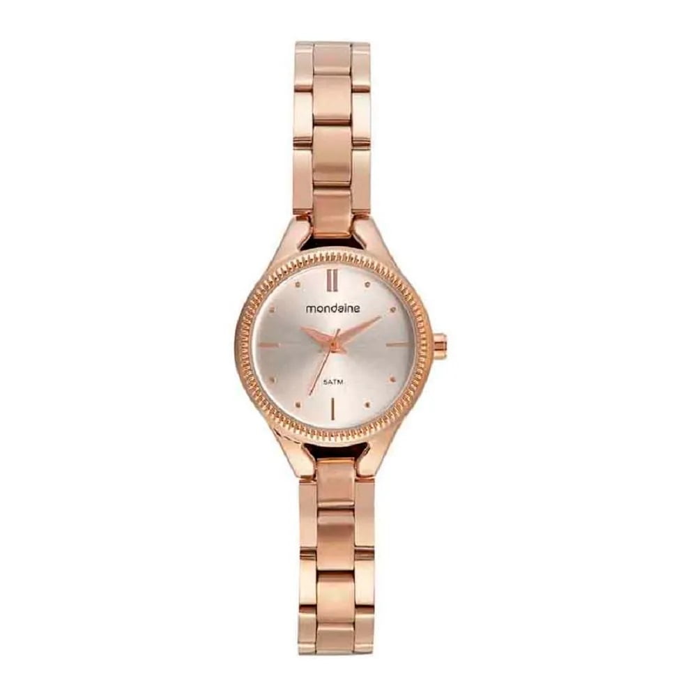 Relógio Mondaine Feminino Rose Pequeno com Visor Rose Minimalista Á Prova d'água  32530LPMVRE3