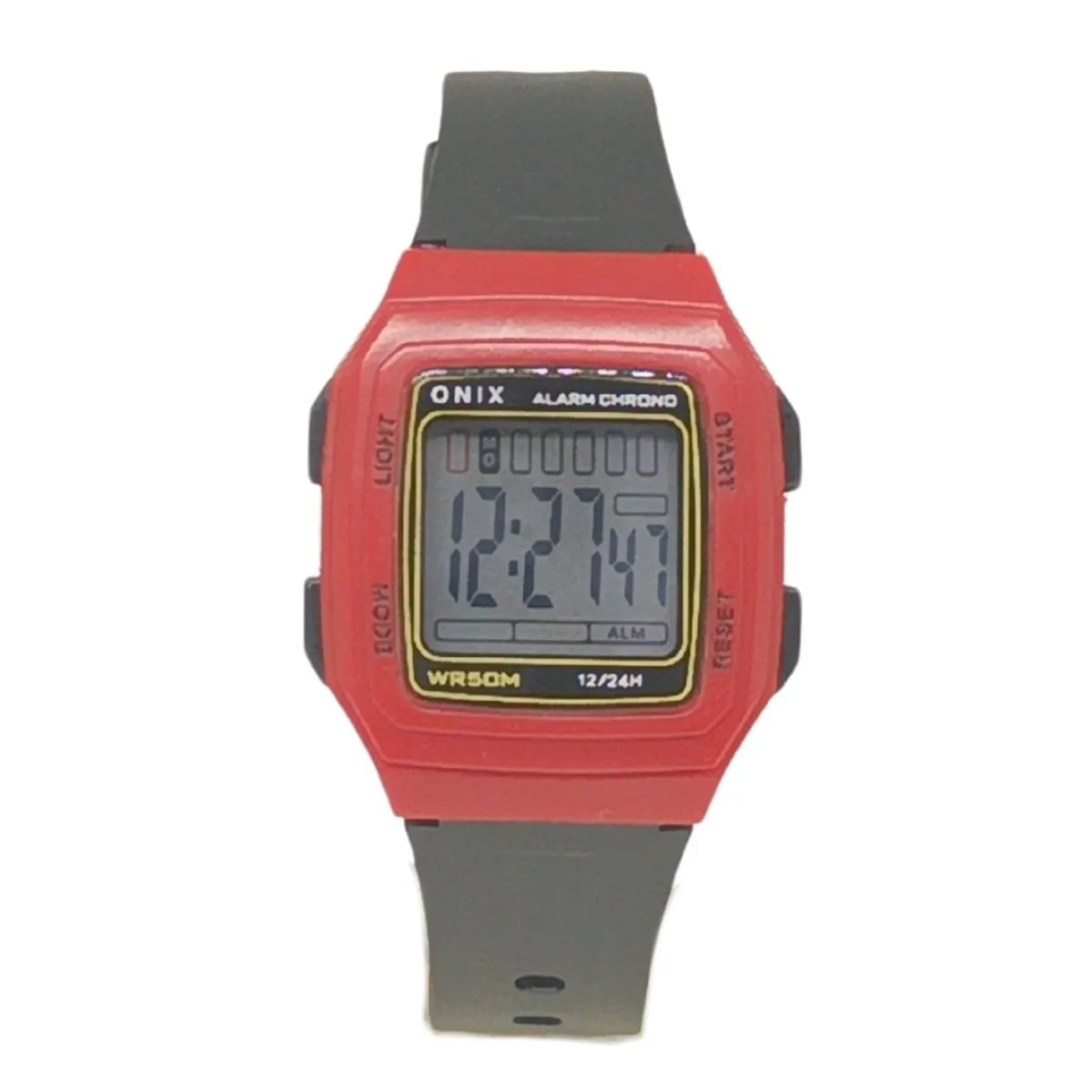 Relógio Onix Infantil Masculino Digital Quadrado Vermelho e Preto Esportivo Á Prova D'água IT-730