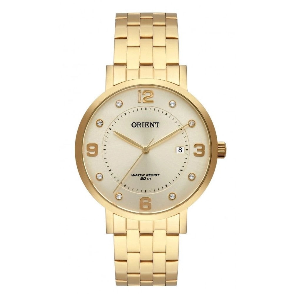 Relógio Orient Feminino Dourado com Calendário á Prova D'água FGSS1165 C2KX