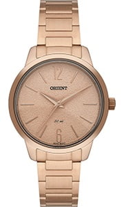 Relógio Orient Feminino Rose Visor Rose Texturizado Maquinário Japonês Aço Inoxidável Á Prova D'água FTSS0130