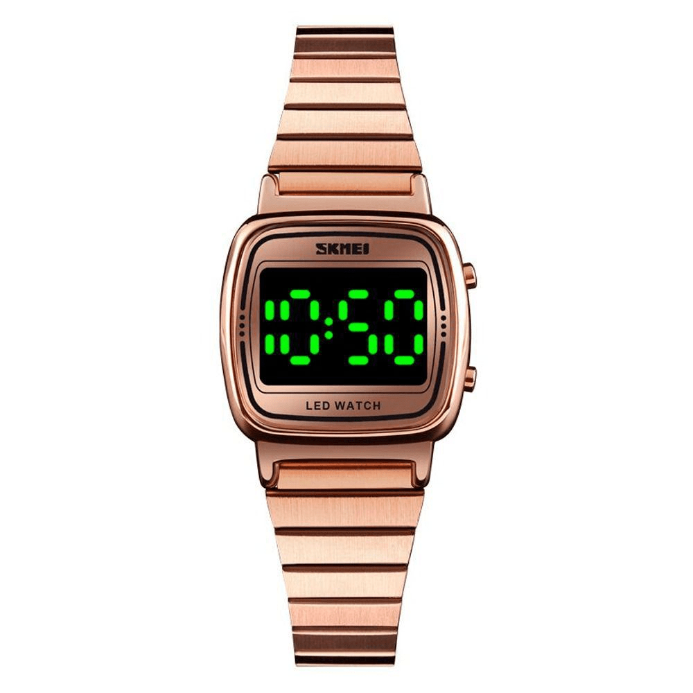 Relógio Skmei Feminino Rosé Digital LED Retro Vintage Mine 1543