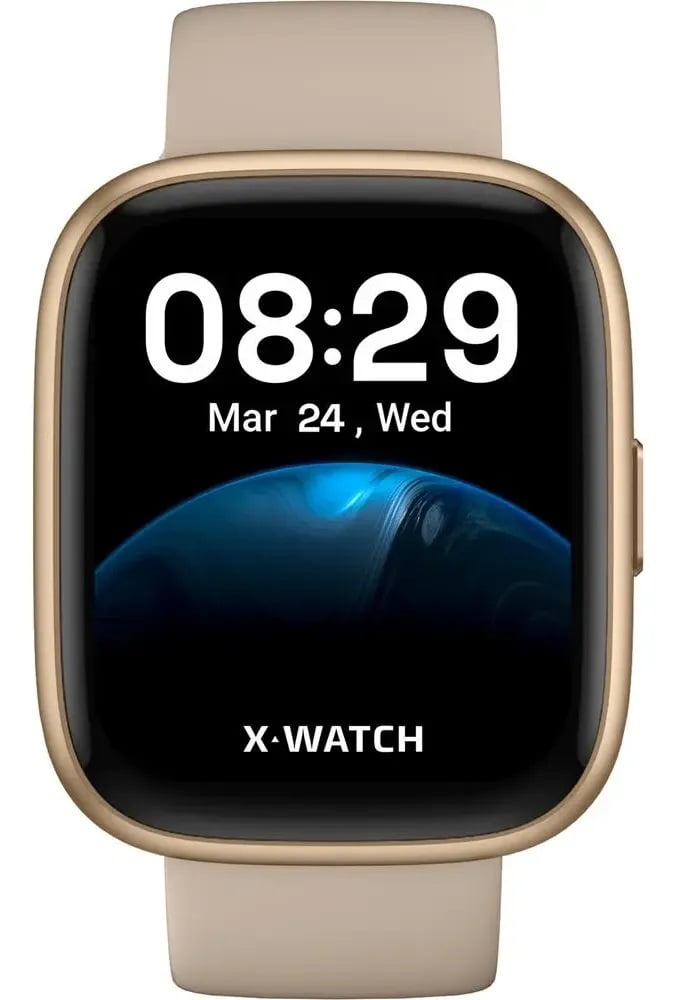 Relógio Smartwatch X-Watch Feminino Rosé Esportivo Inteligente Pulseira de Silicone Á Prova d'água XSWUQPI003A