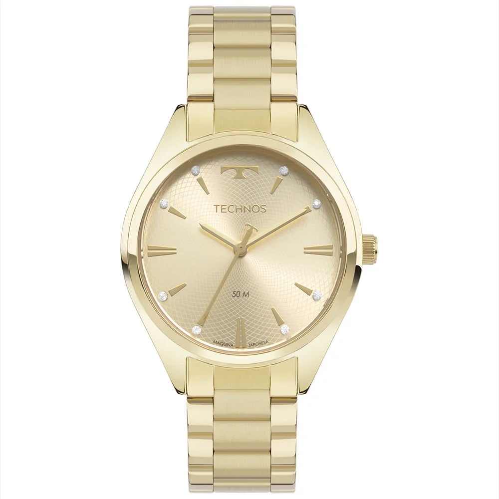 Relógio Technos Feminino Botique Dourado Com Maquinário Japonês á Prova D'água 2036MQS/1X