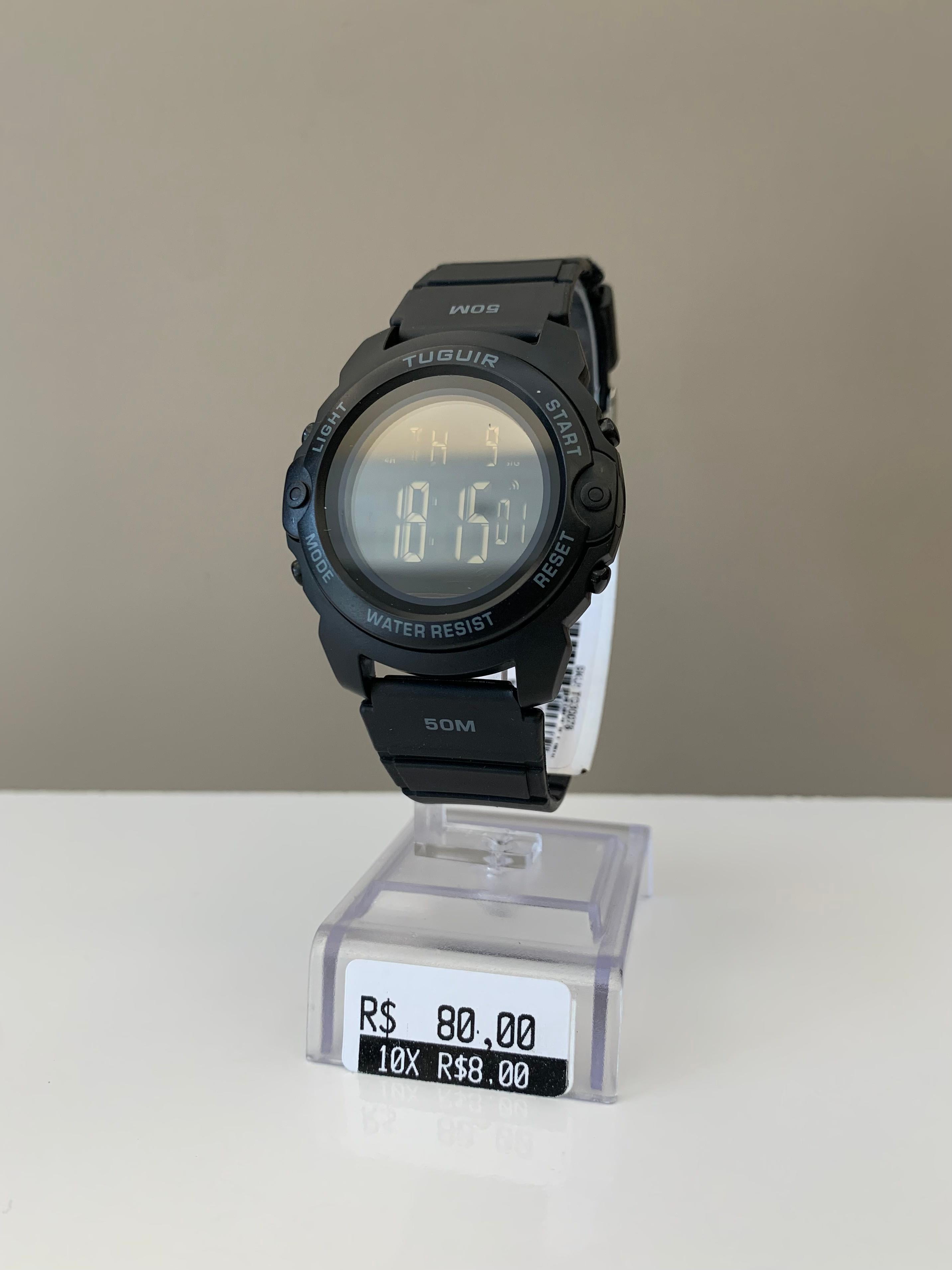 Relógio Tuguir Infantil Masculino Digital Preto Esportivo  Á Prova d'água TG-1574 