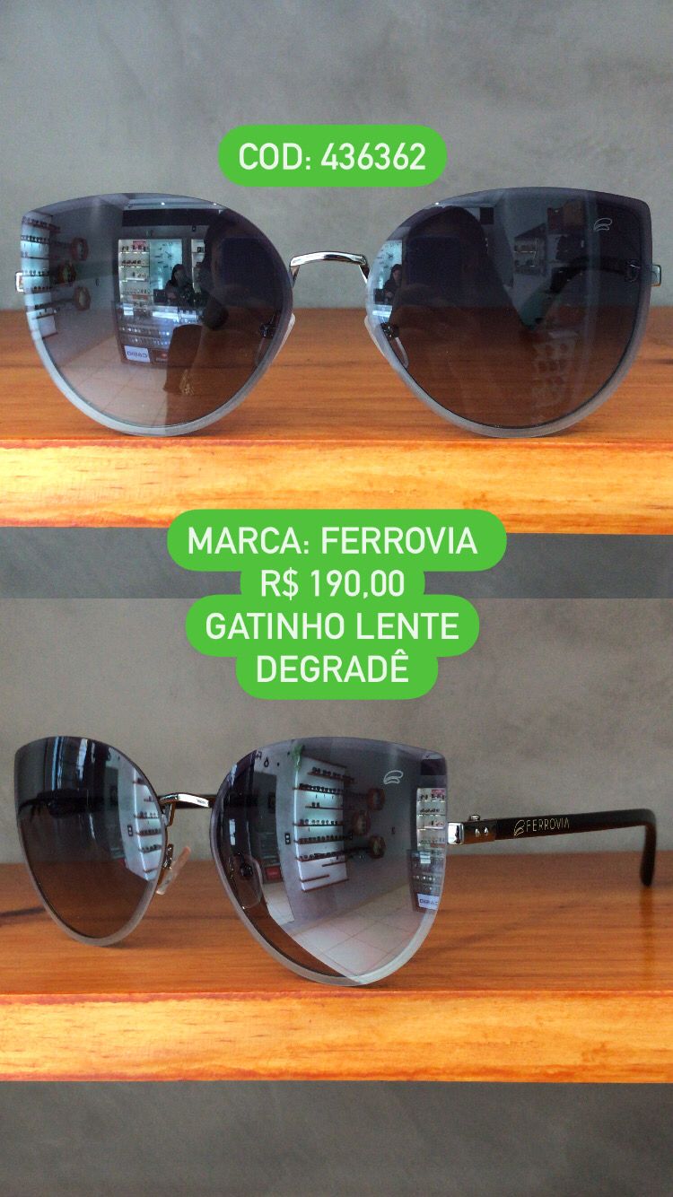 Óculos de Sol Ferrovia Feminino Gatinho Degradê 436362