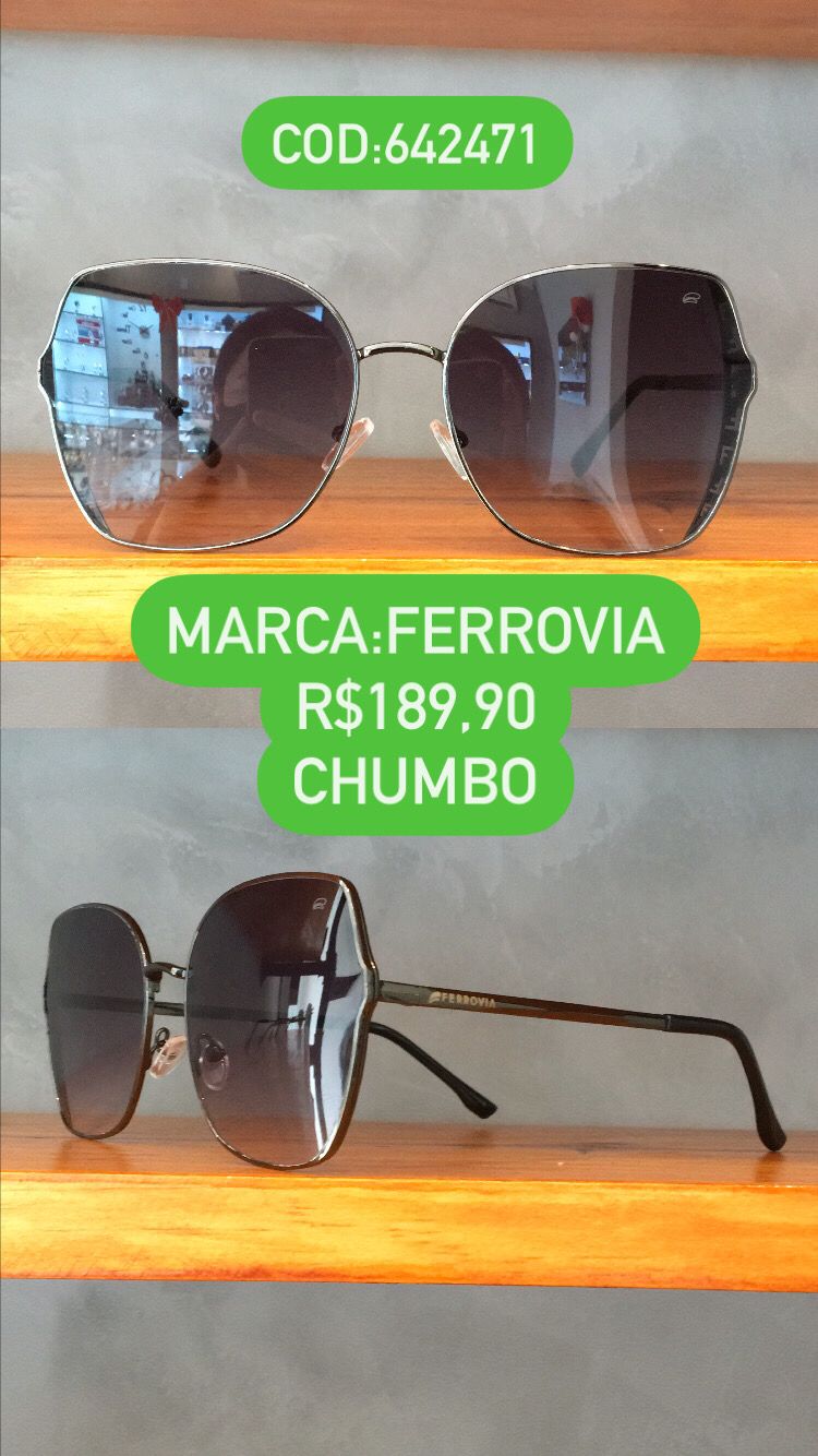 Óculos de Sol Gatinho Feminino Chumbo Com Lente Degrade Metal Ferrovia - 642471