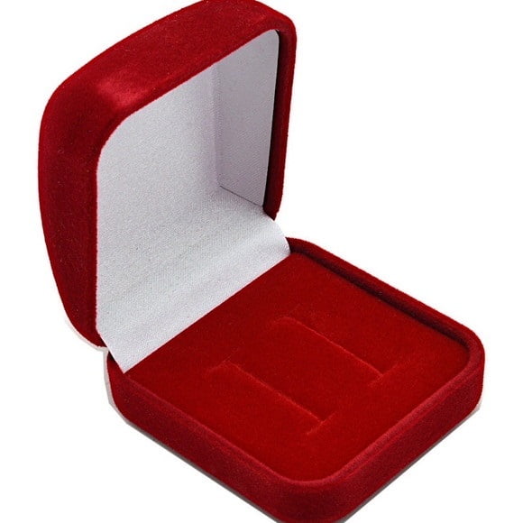 Estojo de Veludo Vermelho para Alianças 3cm x 5cm x 5,5cm 10